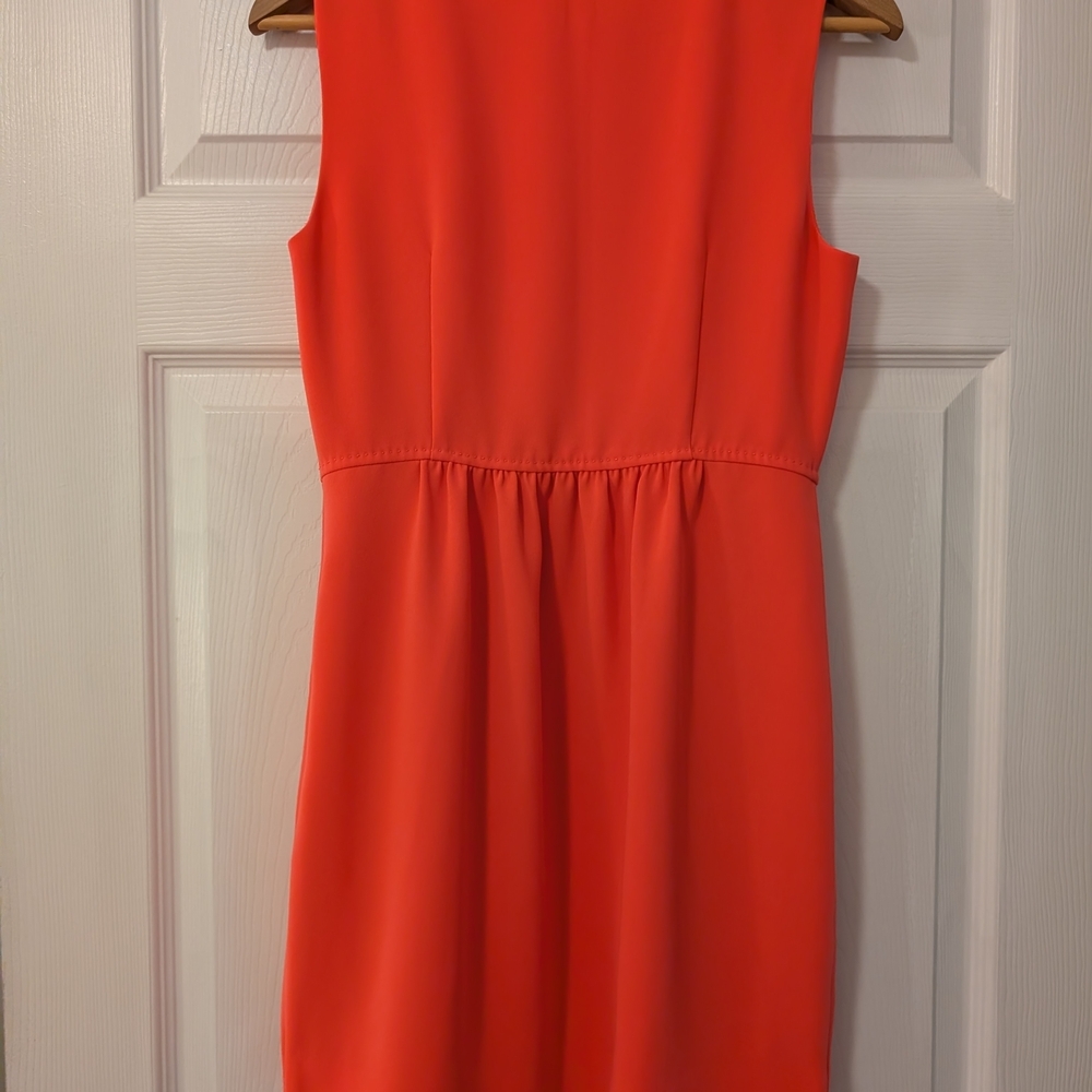 J. Crew Vibrant Neon Pink/Orange Mini Dress - Picture 3 of 3